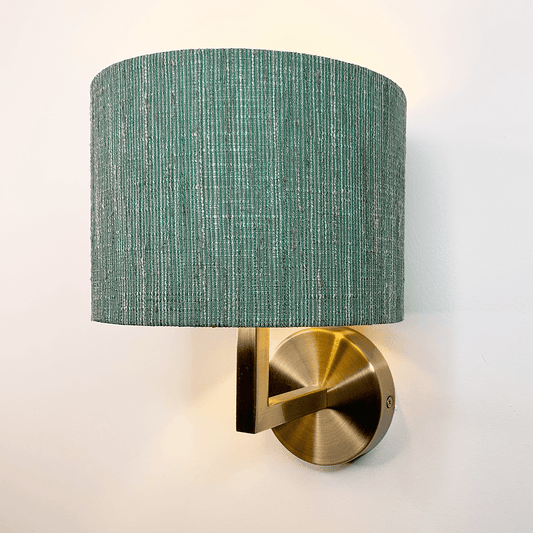 Emma Antique Brass Wall Light with Marine Shade