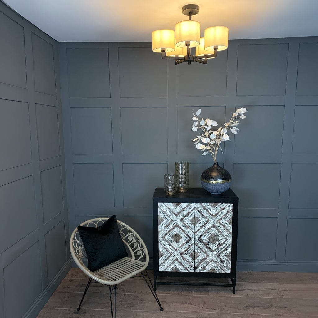 Hallburn Matt Black 5 Light Ceiling Fitting