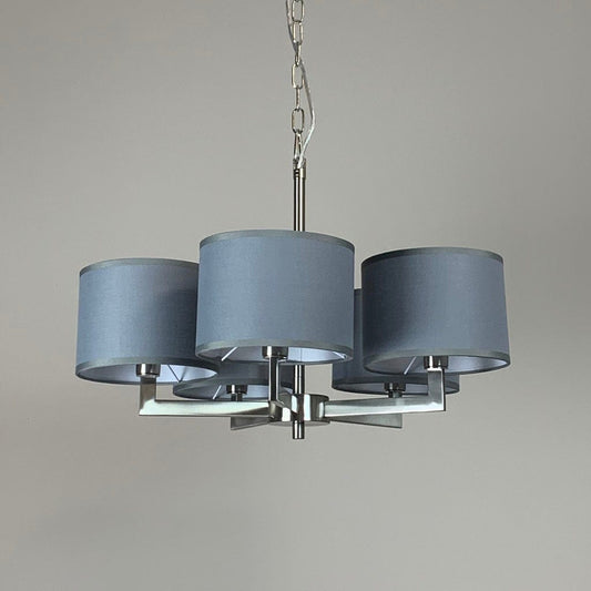 Hallburn Brushed Steel 5 Light Flush Grey