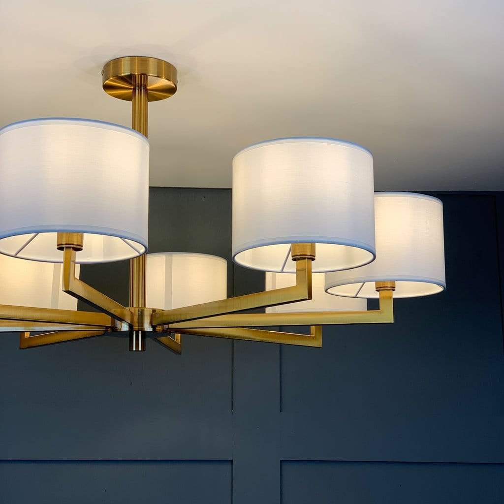 Hallburn Large Antique Gold 8 Light Ceiling Fitting