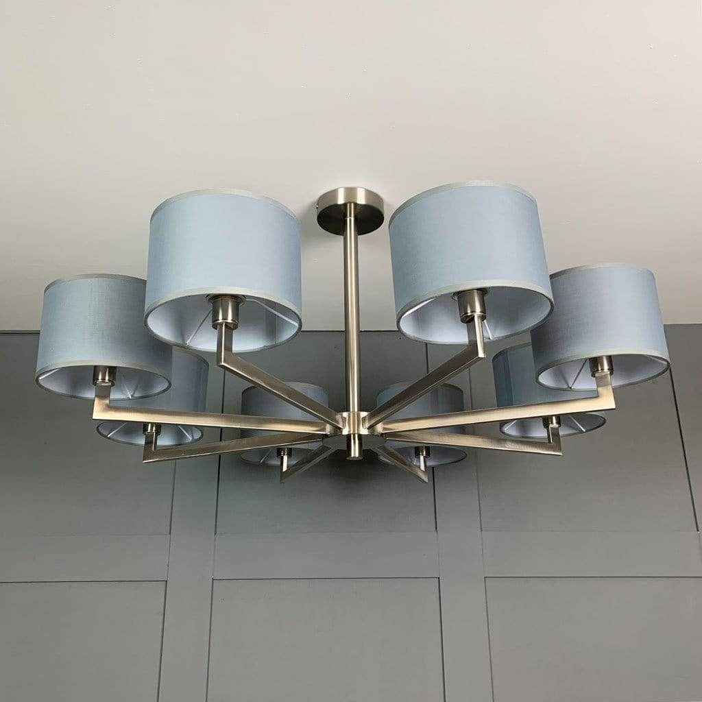 Hallburn Large Brushed Steel 8 Light Ceiling Fitting