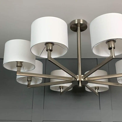 Hallburn Large Brushed Steel 8 Light Ceiling Fitting