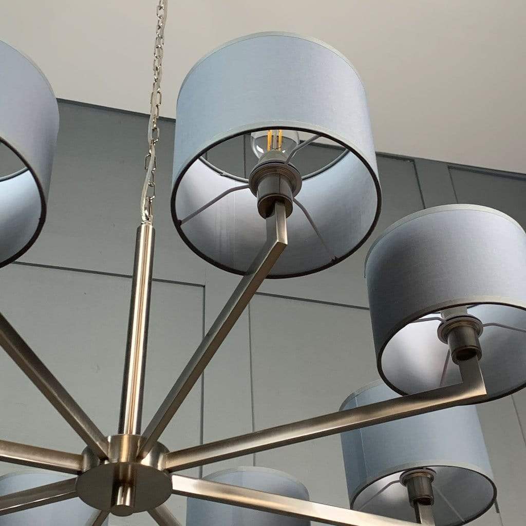 Hallburn Large Brushed Steel 8 Light Ceiling Fitting