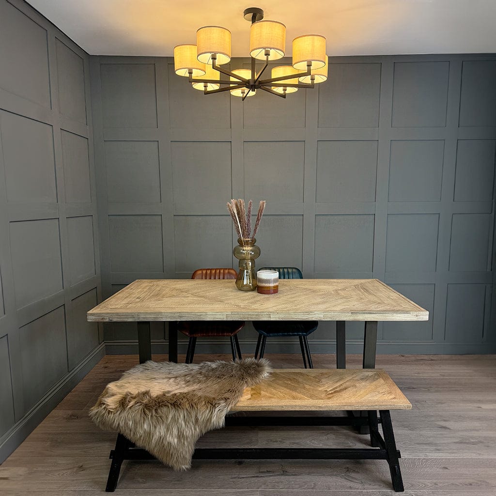 Hallburn Large Matt Black 8 Light Ceiling Fitting