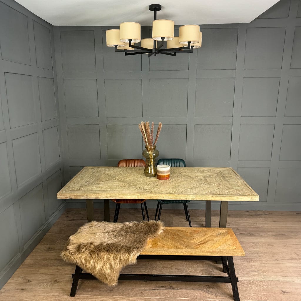 Hallburn Large Matt Black 8 Light Ceiling Fitting