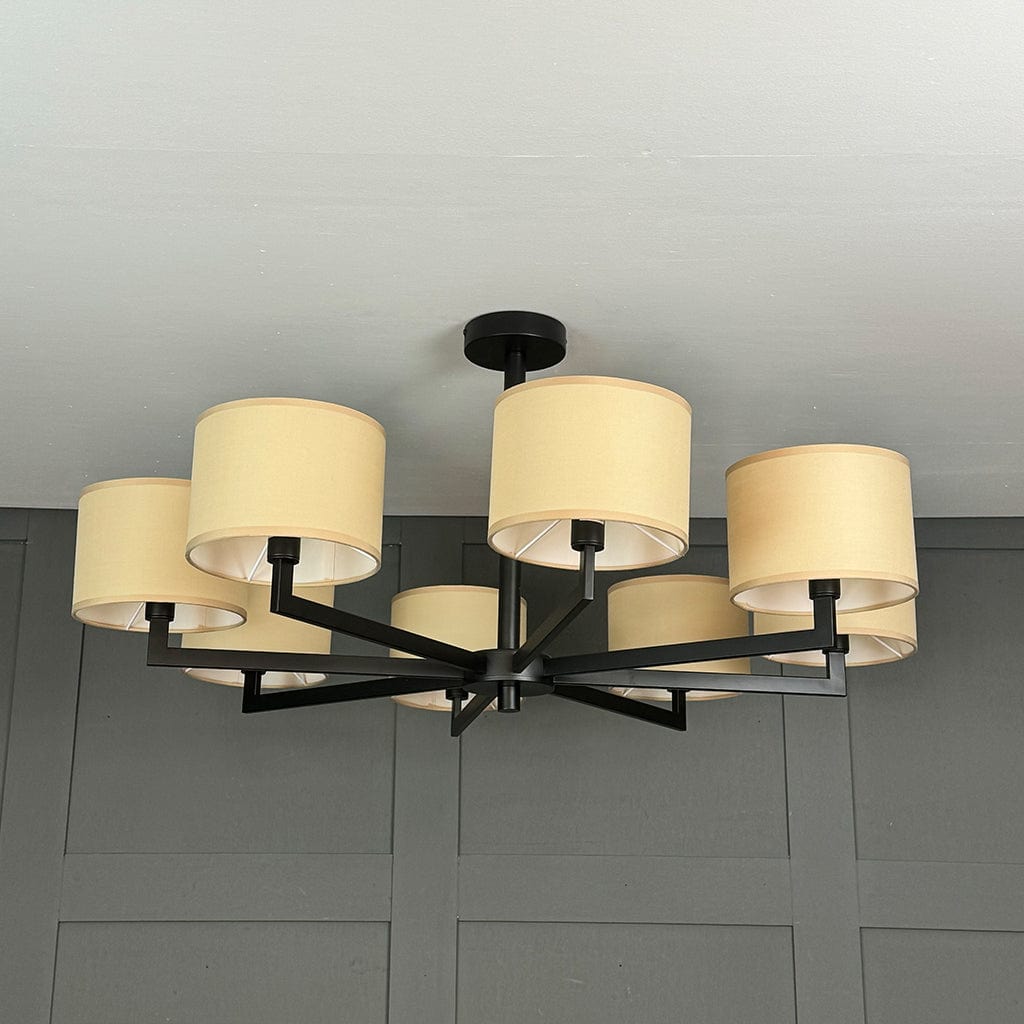 Hallburn Large Matt Black 8 Light Ceiling Fitting