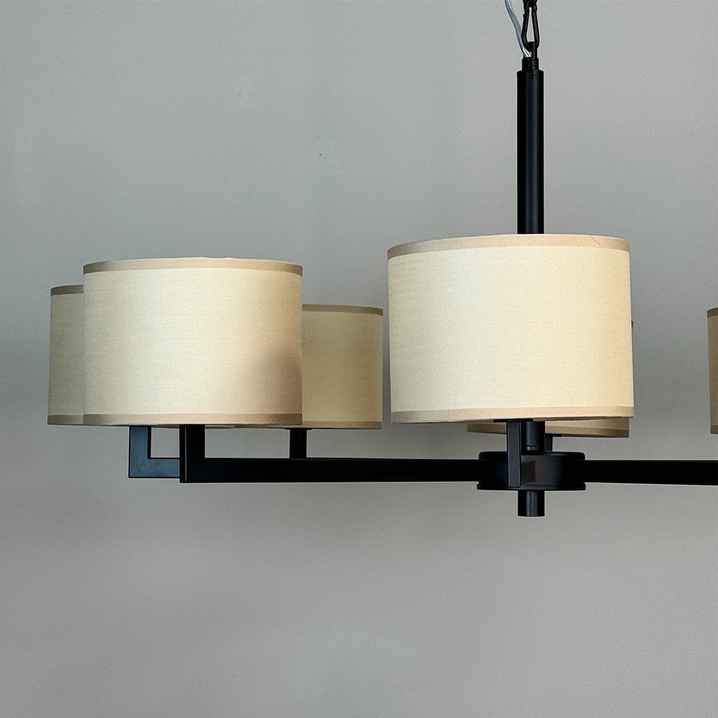 Hallburn Large Matt Black 8 Light Ceiling Fitting