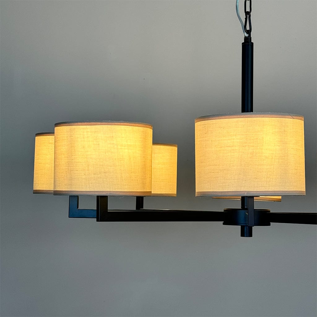 Hallburn Large Matt Black 8 Light Ceiling Fitting