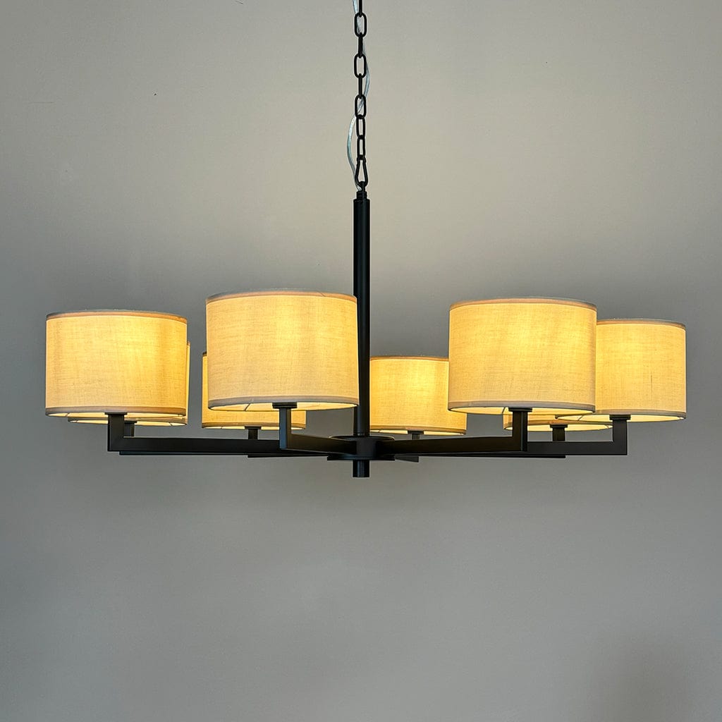 Hallburn Large Matt Black 8 Light Ceiling Fitting