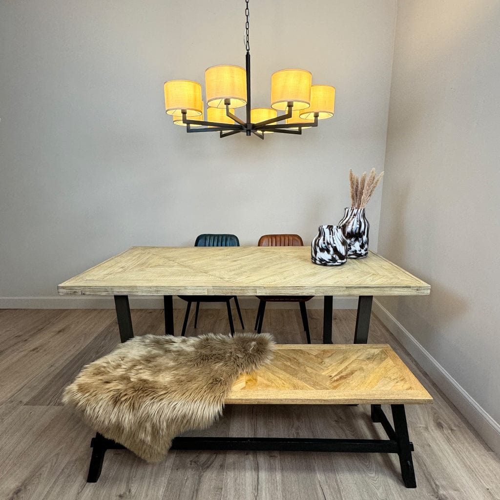 Hallburn Large Matt Black 8 Light Ceiling Fitting