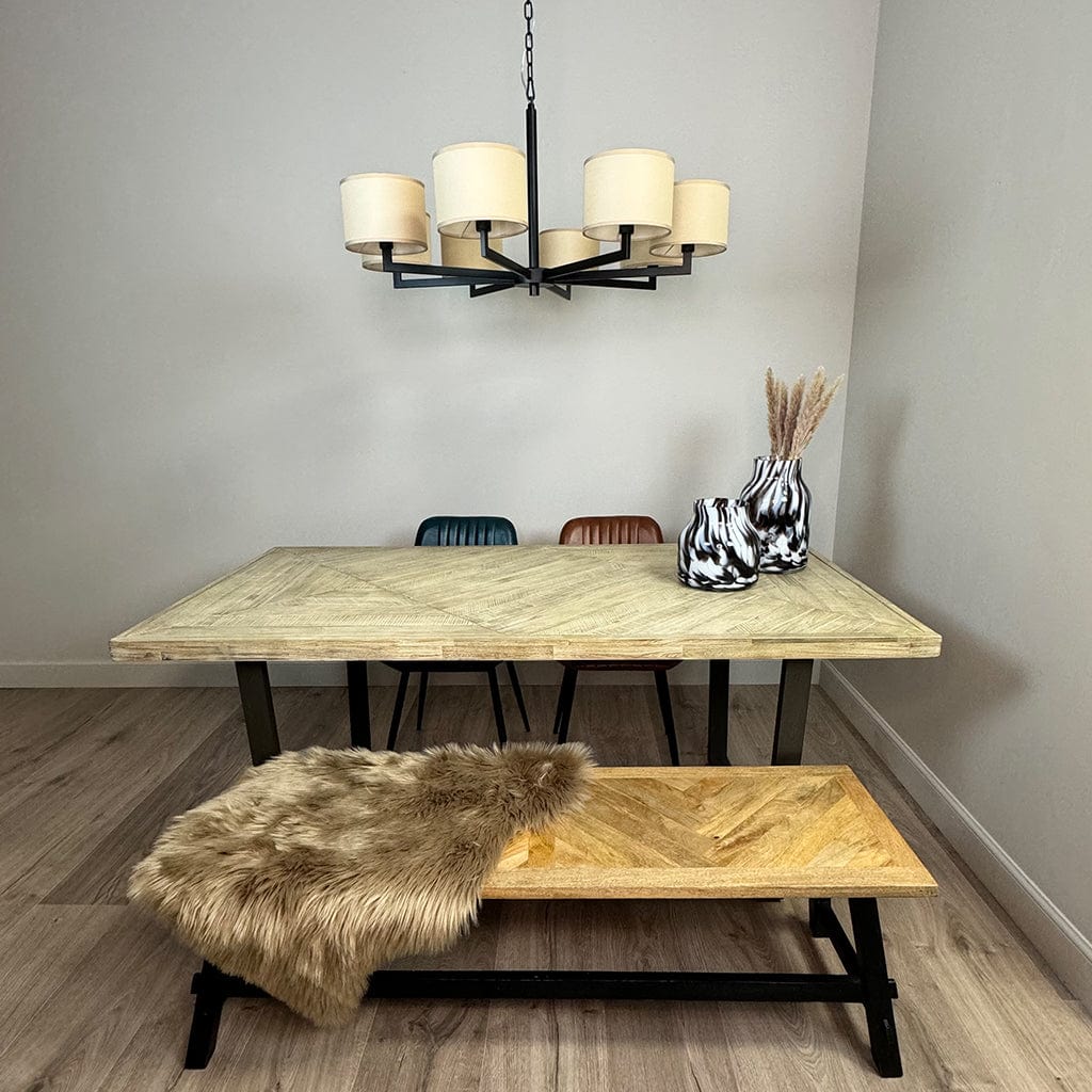 Hallburn Large Matt Black 8 Light Ceiling Fitting