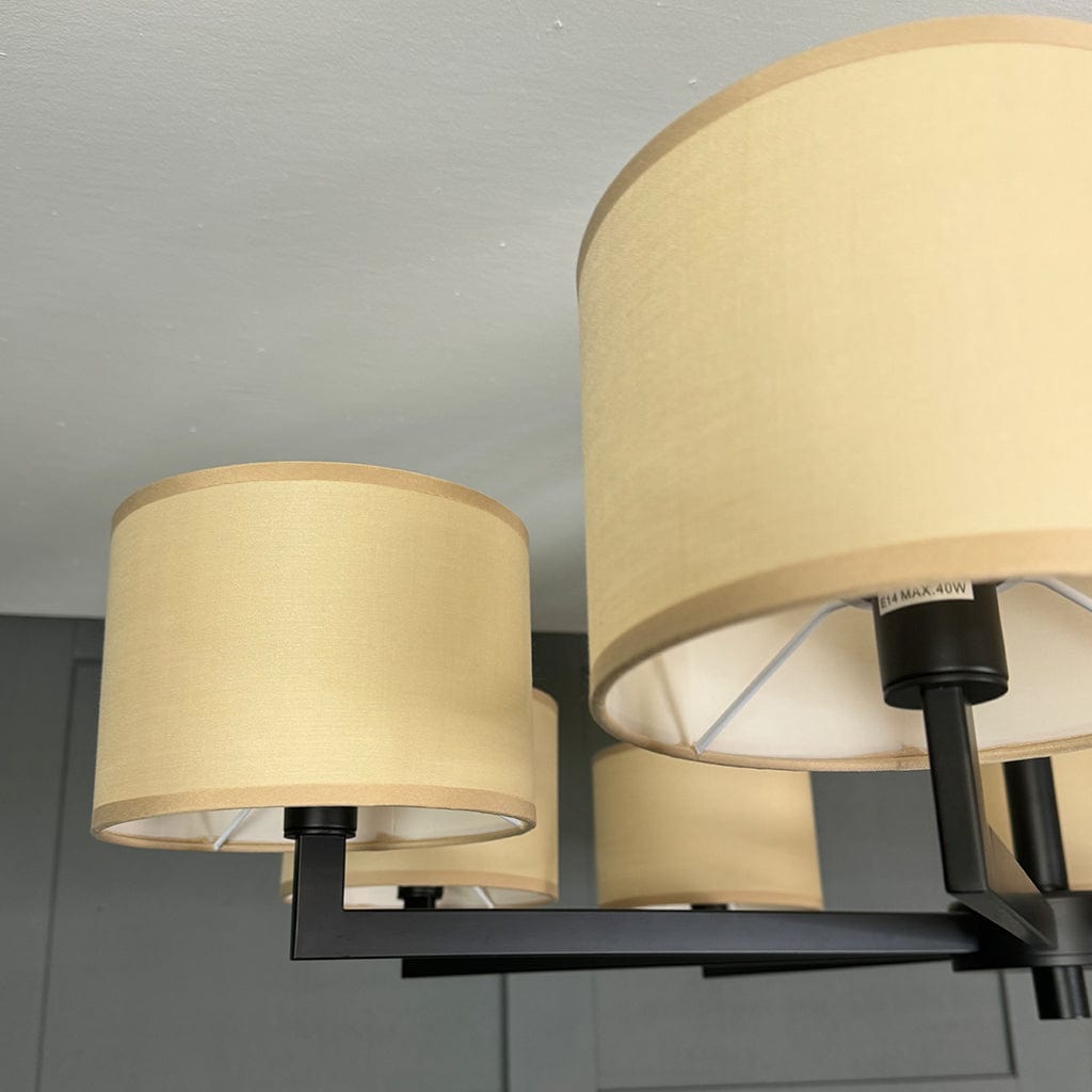 Hallburn Large Matt Black 8 Light Ceiling Fitting