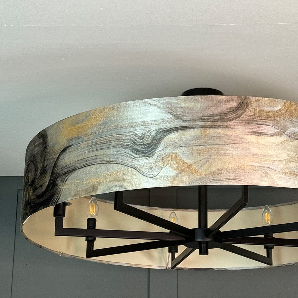 Circa 8 Light Matt Black with Tessuto Nero