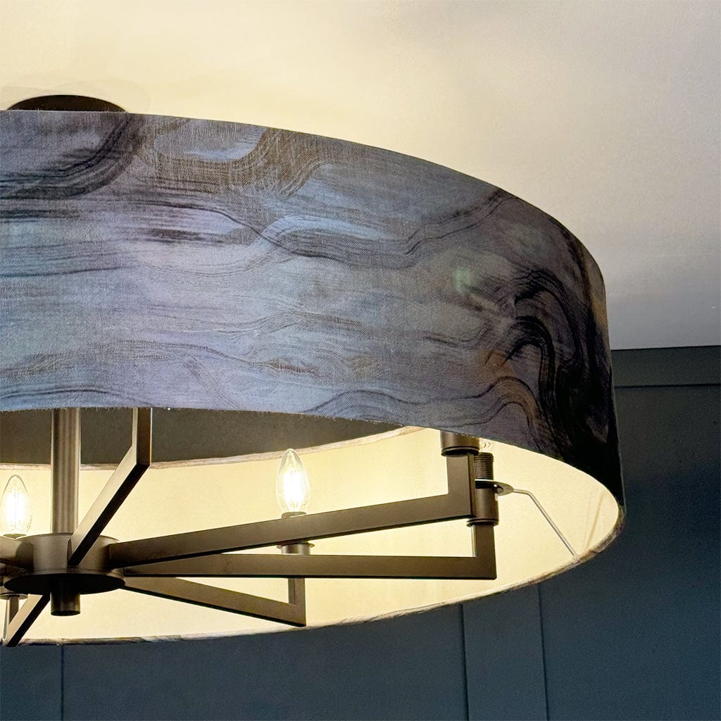 Circa 8 Light Matt Black with Tessuto Nero