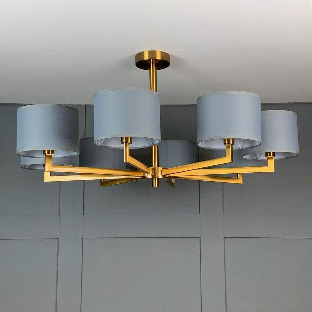 Hallburn Large Antique Gold 8 Light Ceiling Fitting