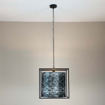 The Box Pendant with Black Quil Bespoke Shade