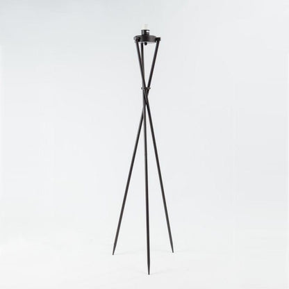 Black Brondby Tripod Floor Lamp with Passiflora Kingfisher Shade