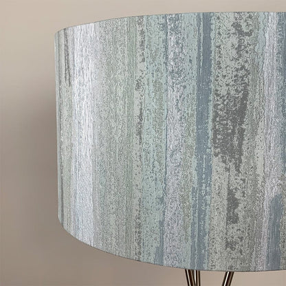 Brushed Steel Brondby Floor Lamp with Seascape Polar Shade