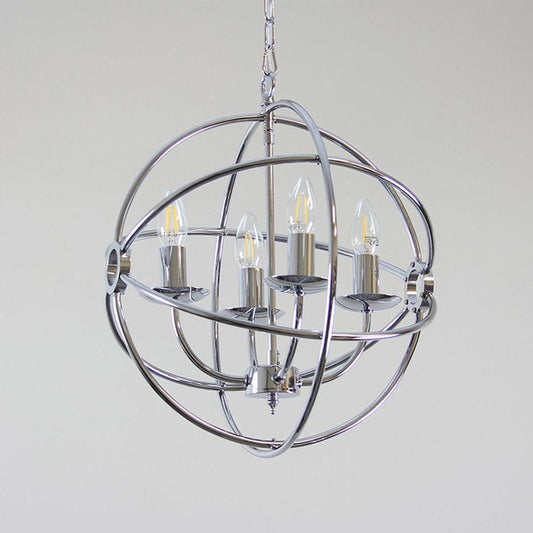 Orion 4 Light Chrome Spherical Chandelier