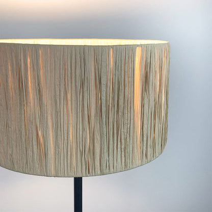 Belford Matt Black Table Lamp with Tilia Natural Raffia Shade