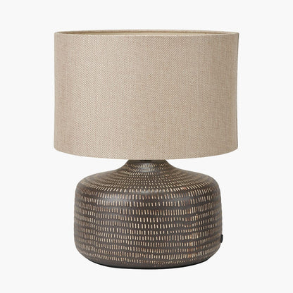 Kai Earth Colour Textured Ceramic Table Lamp