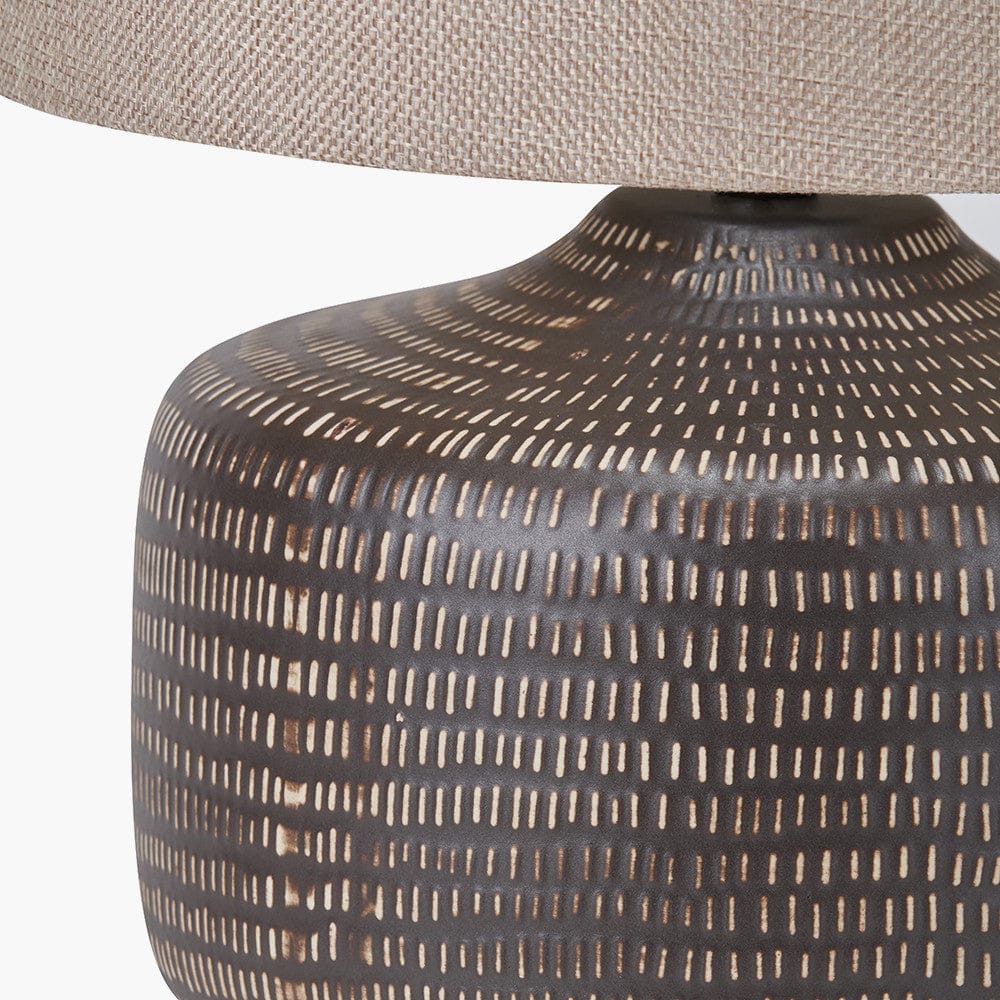 Kai Earth Colour Textured Ceramic Table Lamp