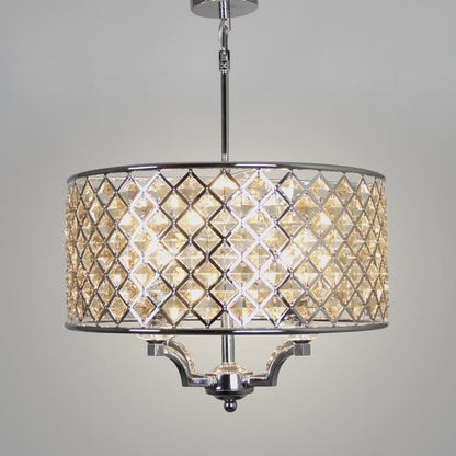 Karlin 4 Light Chrome Pendant with Cognac Crystal Glass