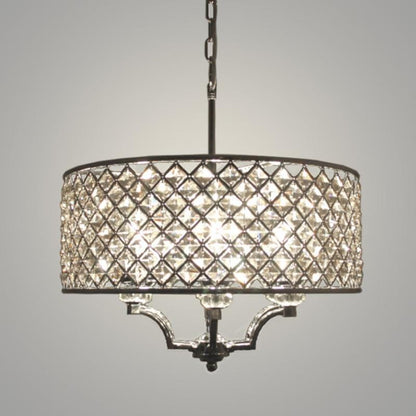 Karlin 6 Light Chrome Pendant with Cognac Crystal Glass