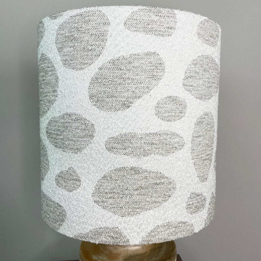 Kingsbury Small White Wash Carved  Table Lamp with Bodie Boucle Ecru Shade