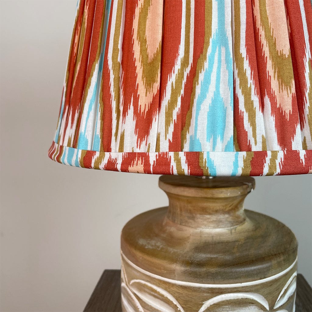 Kingsbury Small White Wash Carved Wood Table Lamp