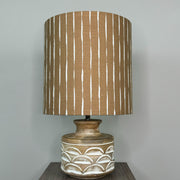 Kingsbury Small White Wash Carved Table Lamp with Luis Desert Shade