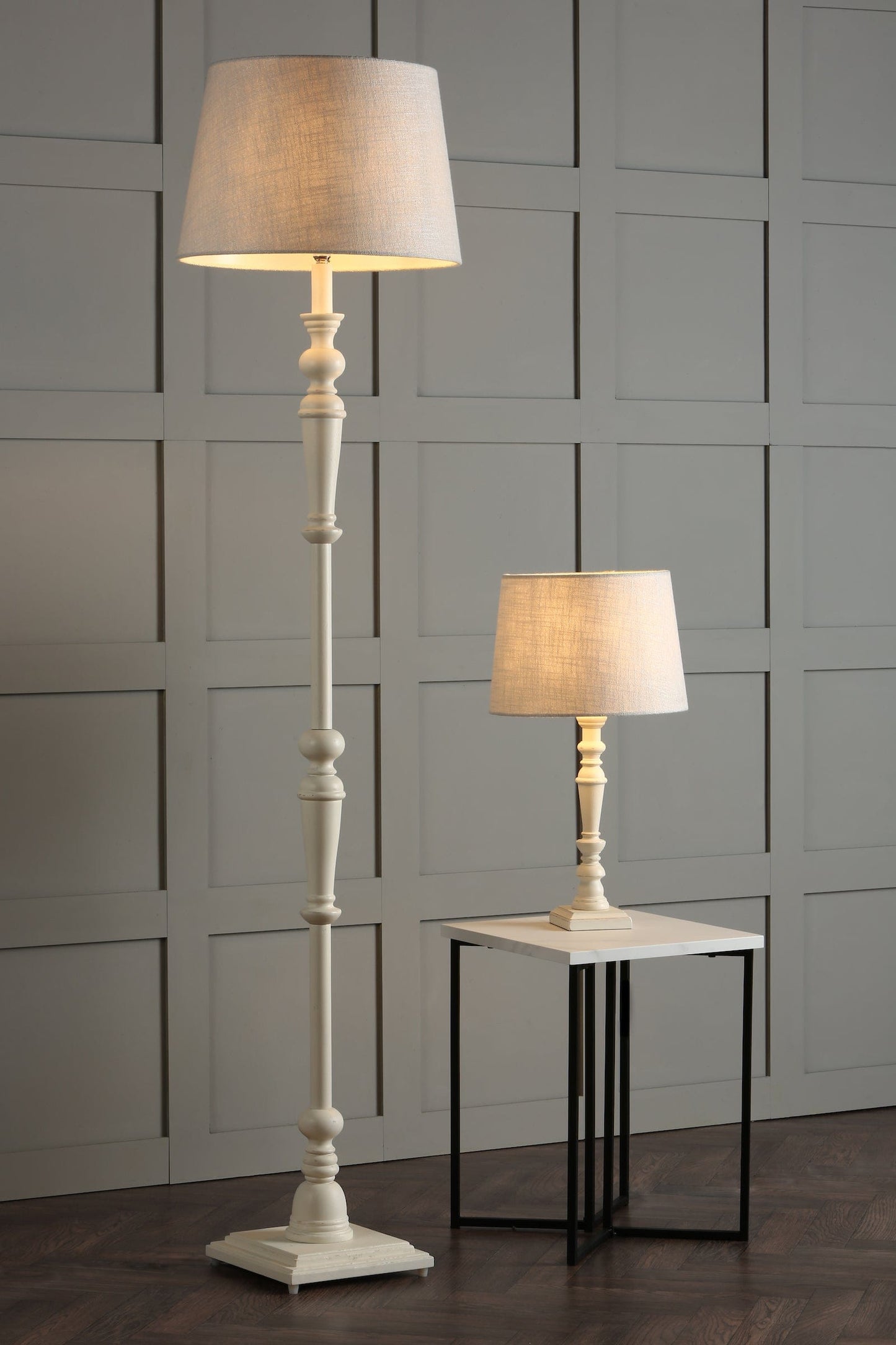 Tate Matt Painted White Floor Lamp Base