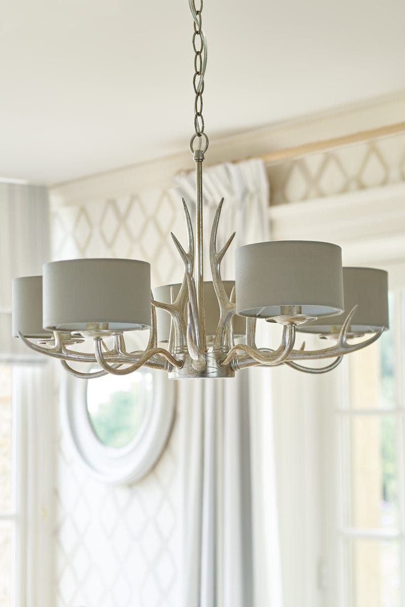Mulroy 5 Light Antler Chandelier with Shades