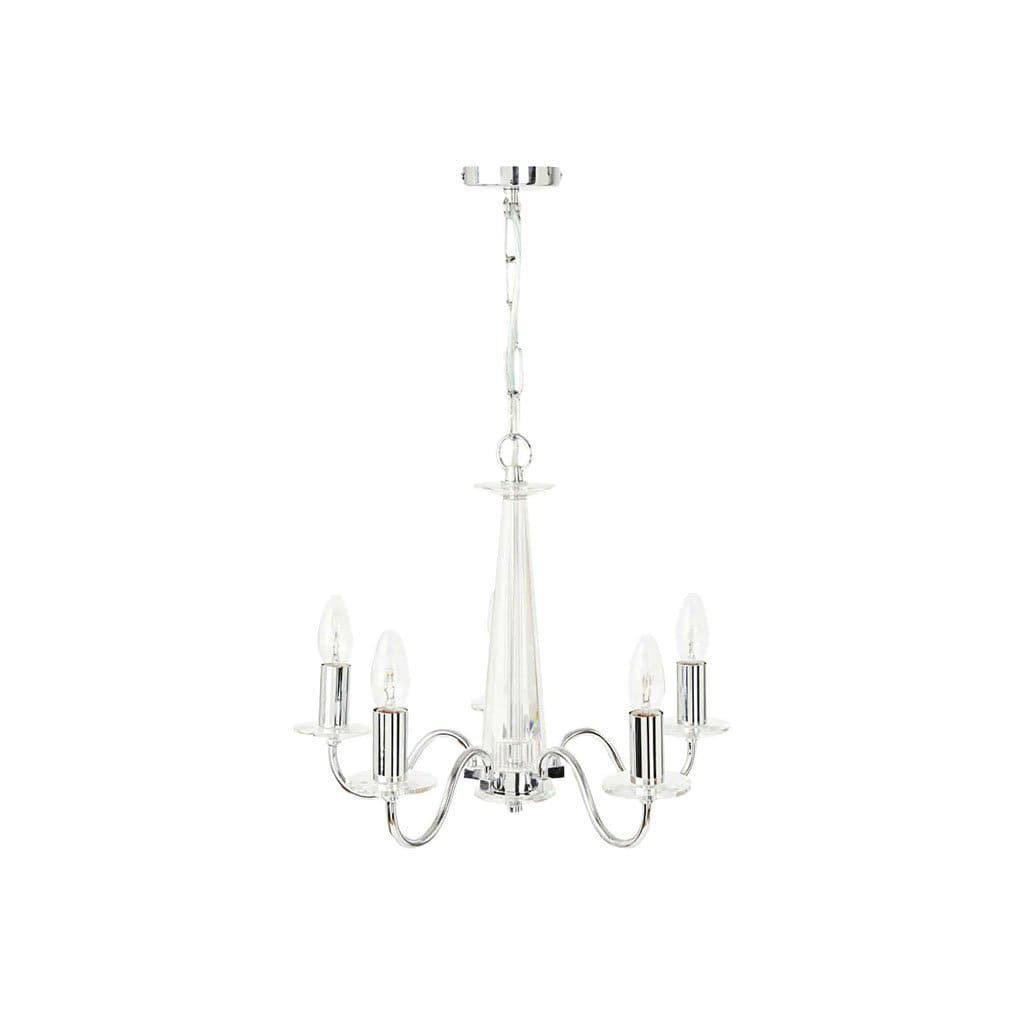 Blake 5 Light Pendant Polished Chrome Crystal