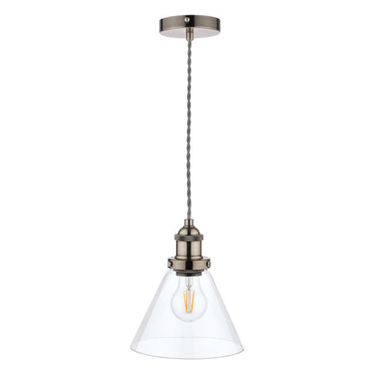 Isaac Pendant Satin Nickel Glass