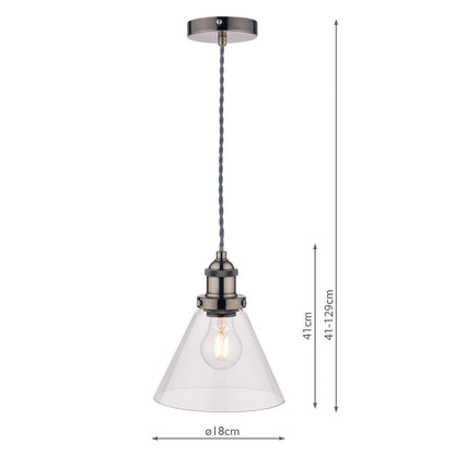 Isaac Pendant Satin Nickel Glass