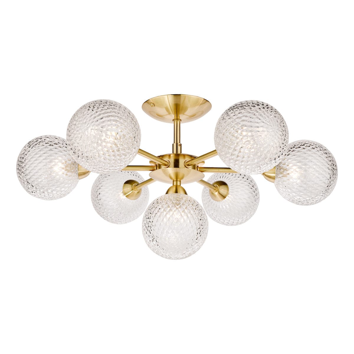 Atherton 7 Light Satin Brass Semi Flush Ceiling Light