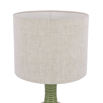 Padley Glazed Green Table Lamp with Shade