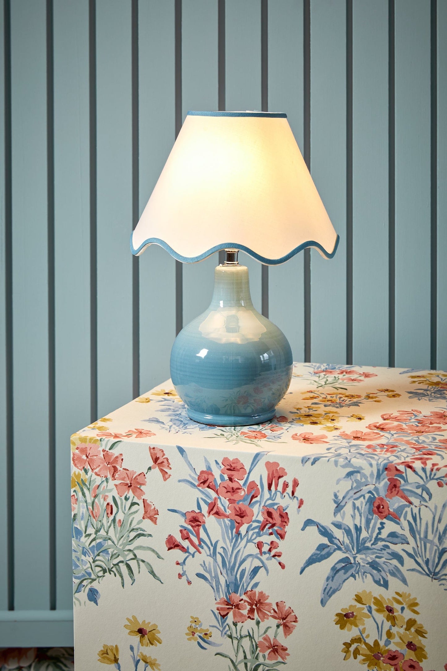 Bramhope Blue Table Lamp with Shade