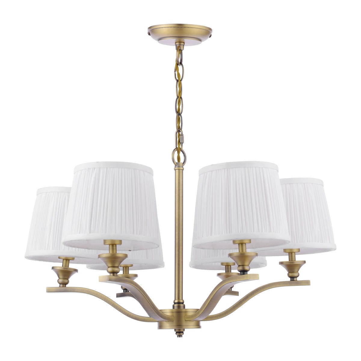 Hemsley 6 Light Matt Antique Brass Chandelier