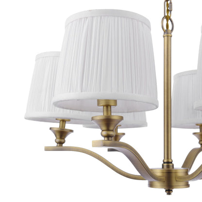 Hemsley 6 Light Matt Antique Brass Chandelier