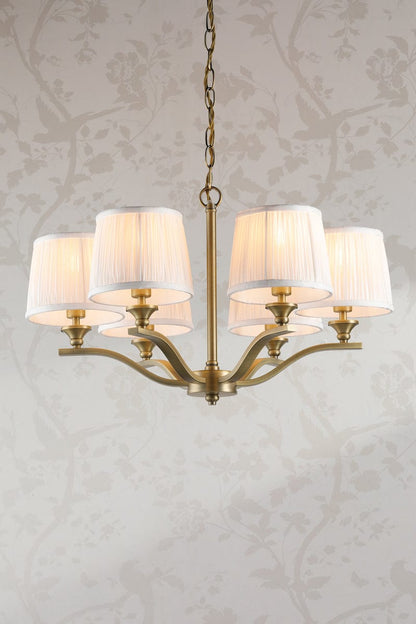 Hemsley 6 Light Matt Antique Brass Chandelier