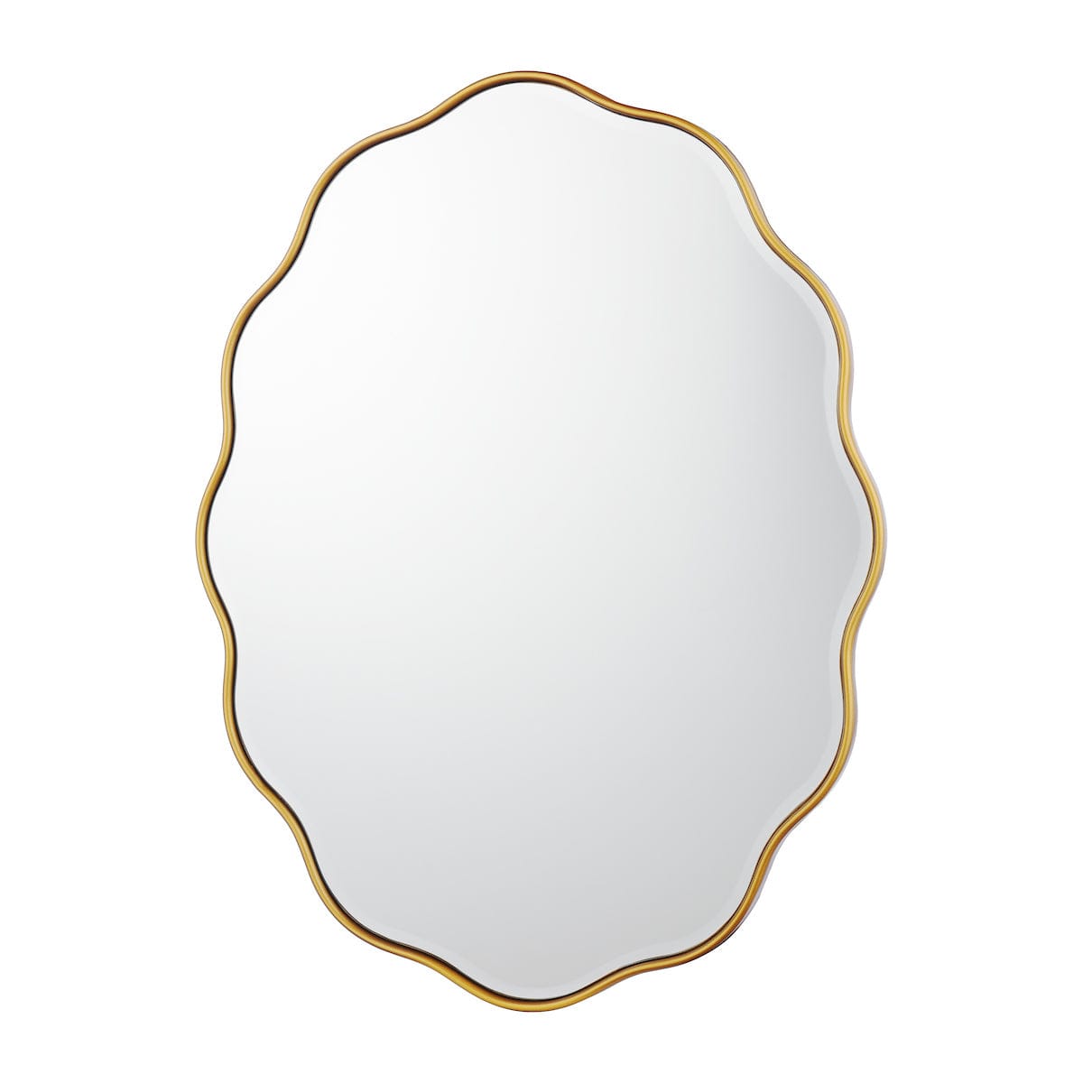 Medora Gold Waved Edge Oval Mirror