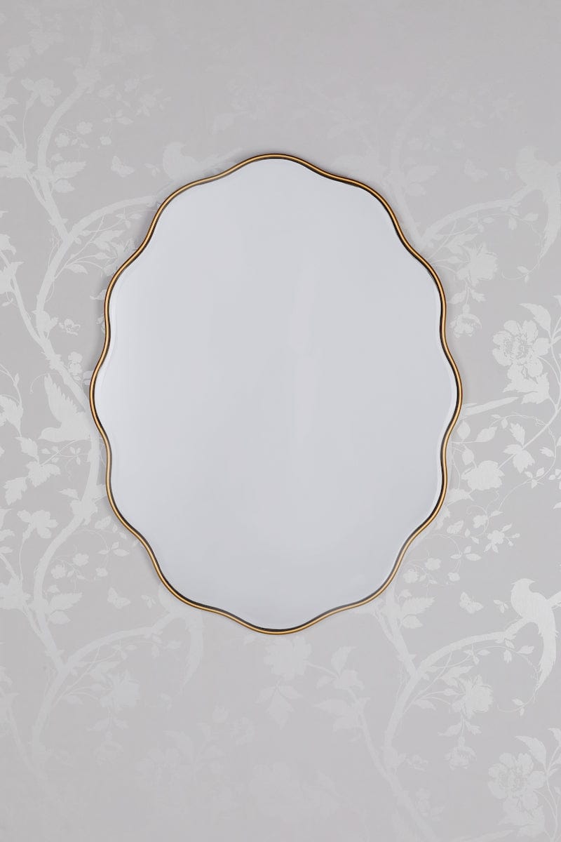 Medora Gold Waved Edge Oval Mirror