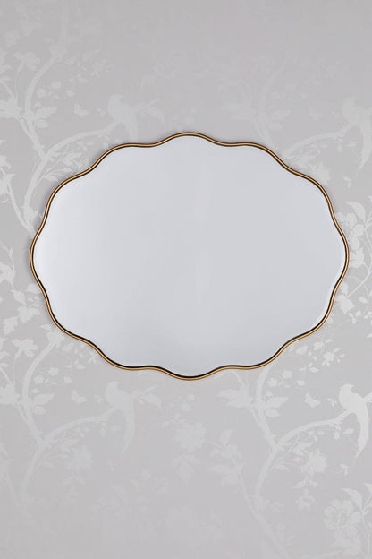 Medora Gold Waved Edge Oval Mirror