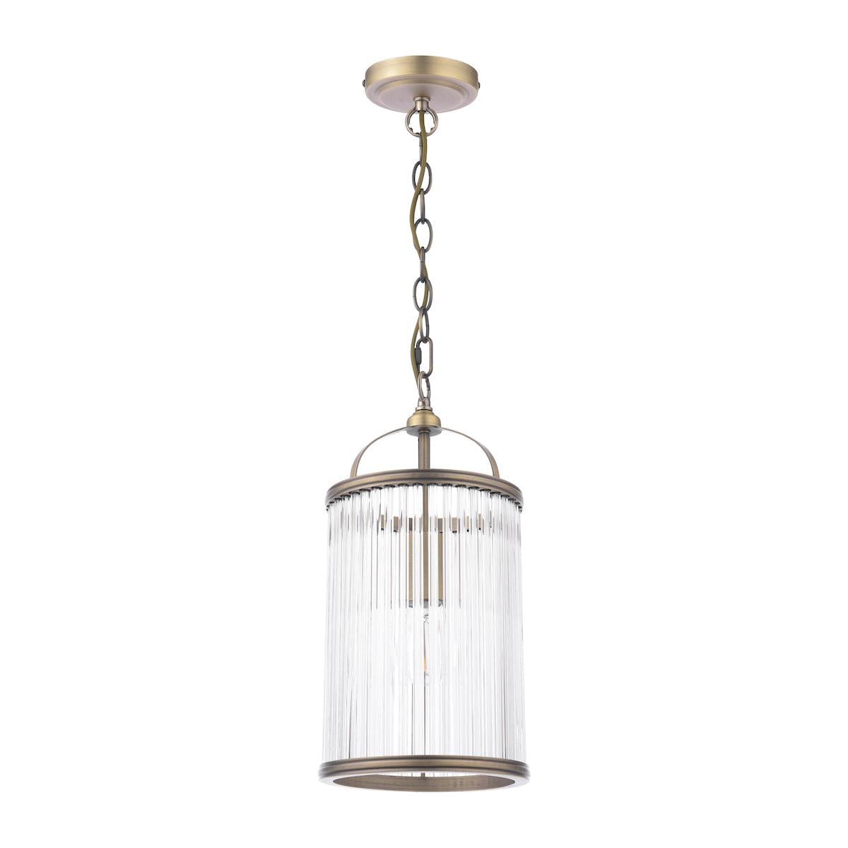 Sutton 1 Light Matt Antique Brass Pendant