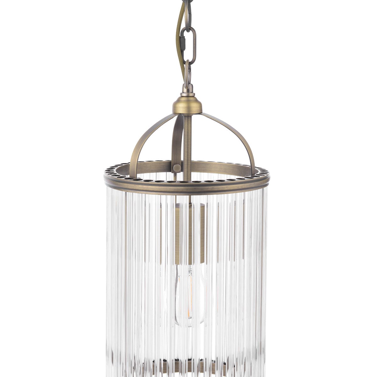 Sutton 1 Light Matt Antique Brass Pendant