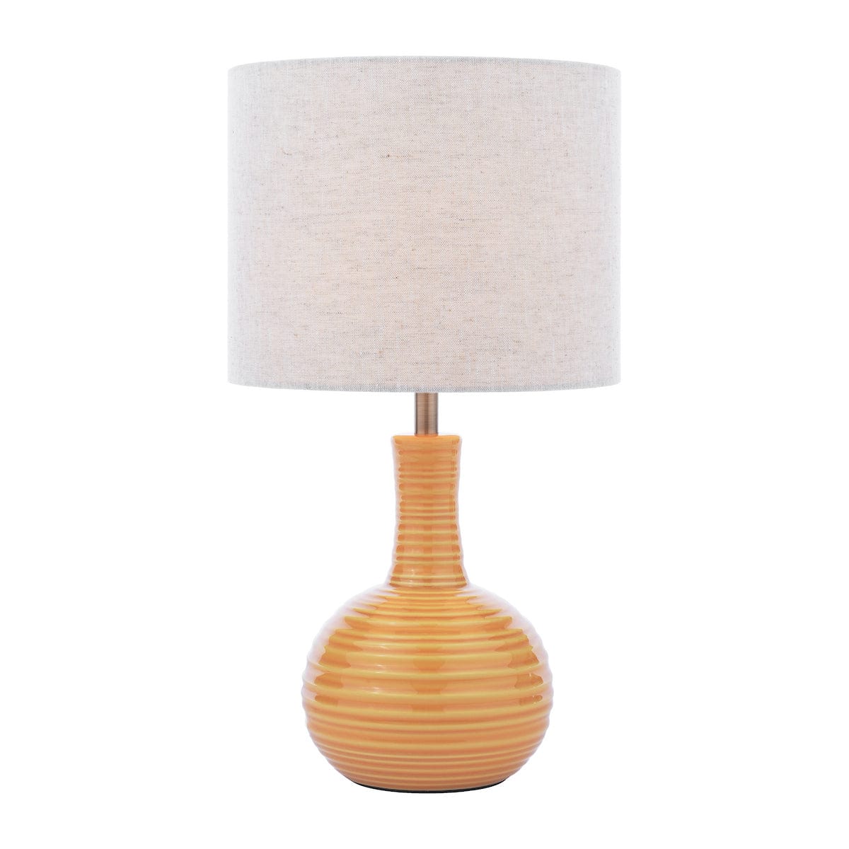 Padley Glazed Ochre Table Lamp with Shade