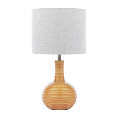 Padley Glazed Ochre Table Lamp with Shade