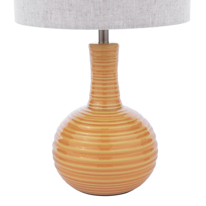 Padley Glazed Ochre Table Lamp with Shade